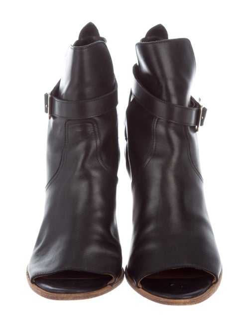 Hermès Leather Peep-Toe Boots
