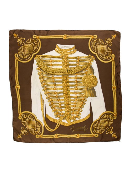 Hermès Brandebourgs Silk Scarf Brown