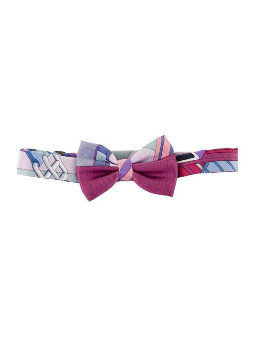 Hermès Les Sangles Silk Bow tie blue