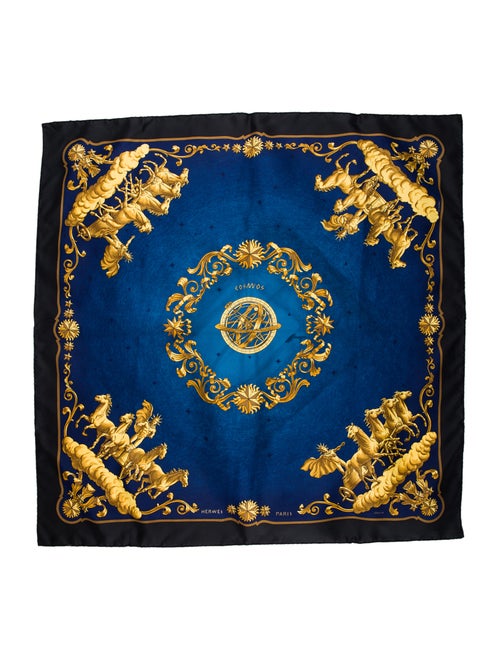 Hermès Cosmos Silk Scarf Black