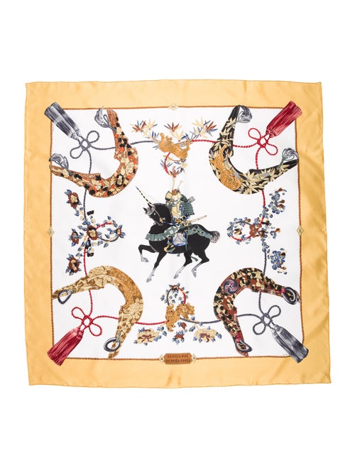 Hermès Samourai Silk Scarf Yellow