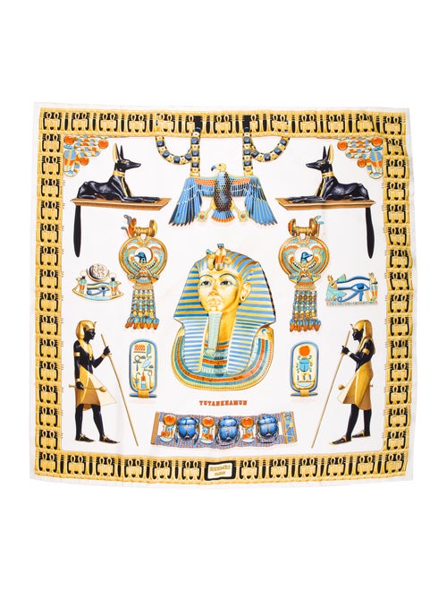 Hermès Tutankhamun Silk Scarf Beige