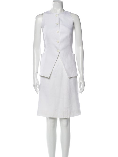 Hermès Vintage Linen Skirt Set White