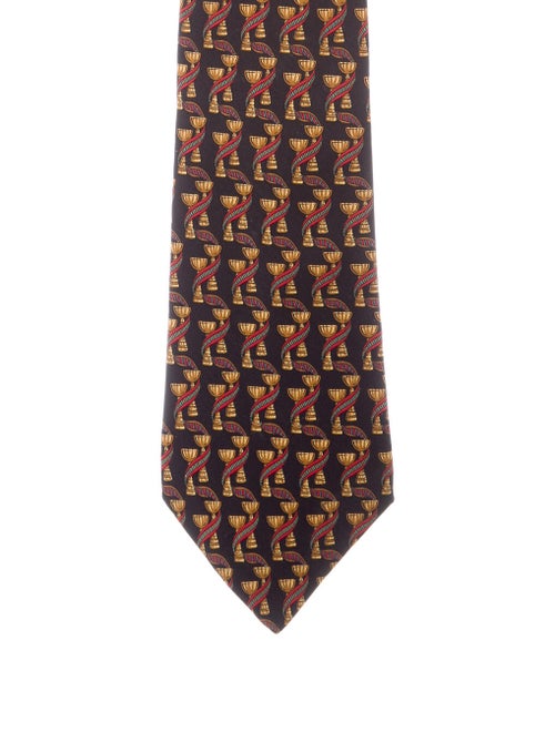 Hermès Silk Printed Tie black