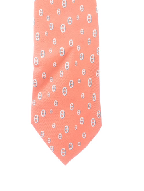 Hermès Silk Woven Tie orange