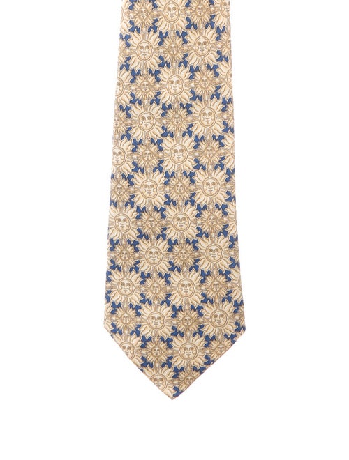 Hermès Silk Woven Tie blue
