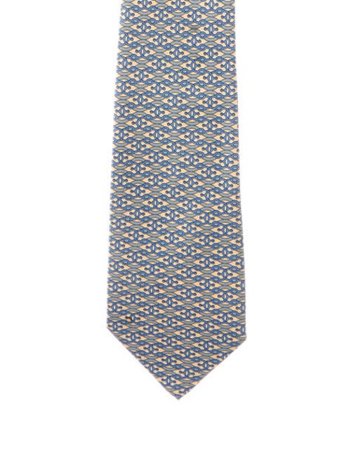 Hermès Silk Woven Tie blue