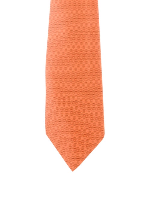 Hermès Printed Silk Tie orange