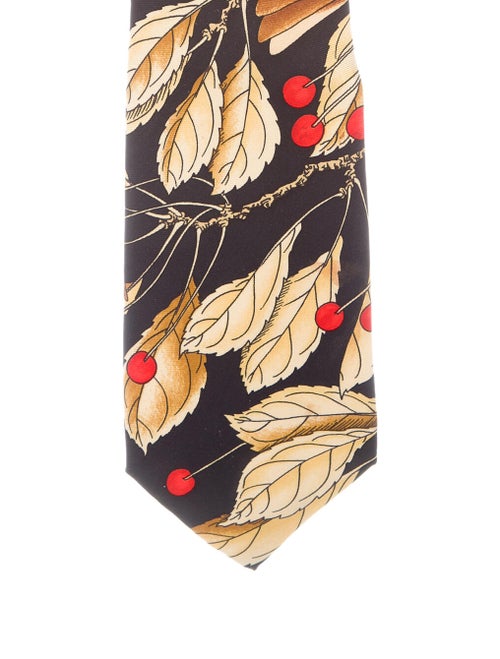 Hermès Silk Printed Tie black