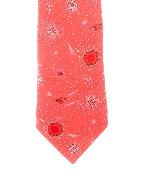 Hermès Silk Printed Tie red
