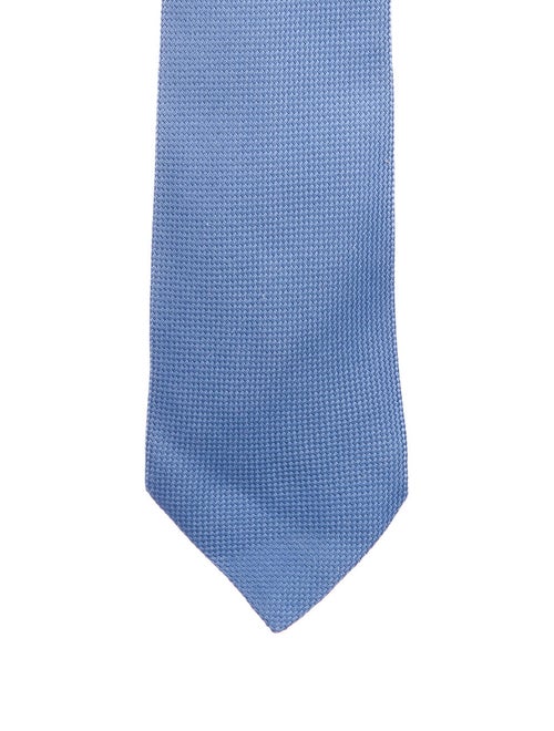 Hermès Silk Woven Tie blue