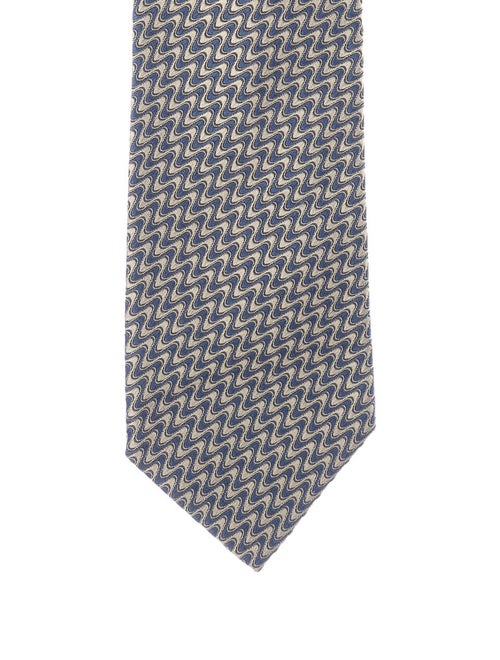 Hermès Silk Woven Tie blue
