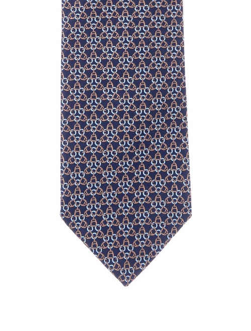 Hermès Silk Woven Tie blue