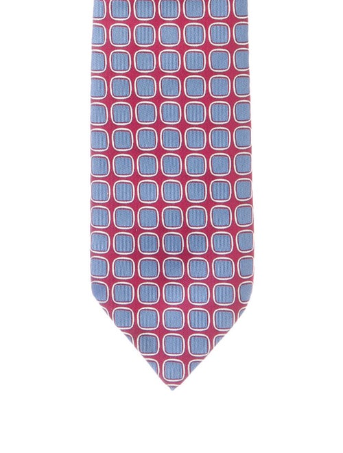 Hermès Silk Patterned Tie blue