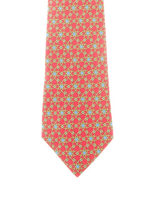 Hermès Printed Silk Tie red
