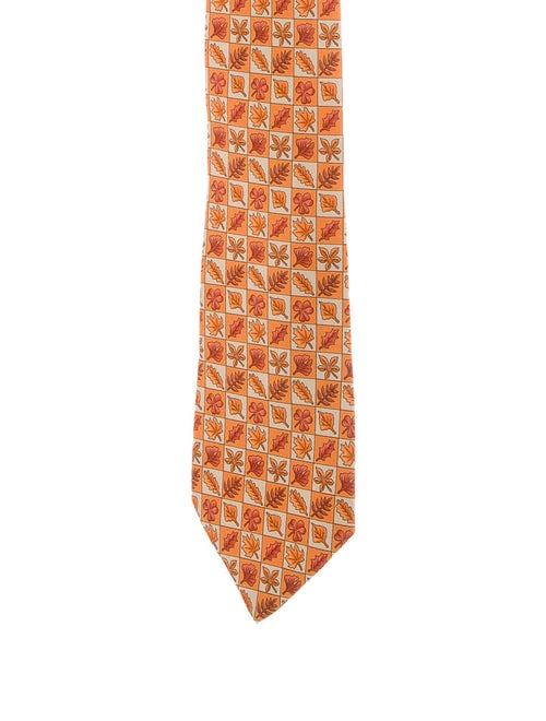 Hermès Printed Silk Tie orange