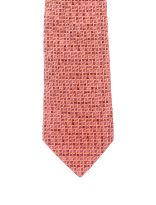 Hermès Silk Jacquard Tie orange