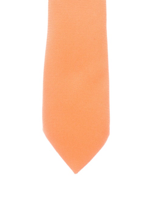 Hermès Silk Jacquard Tie orange
