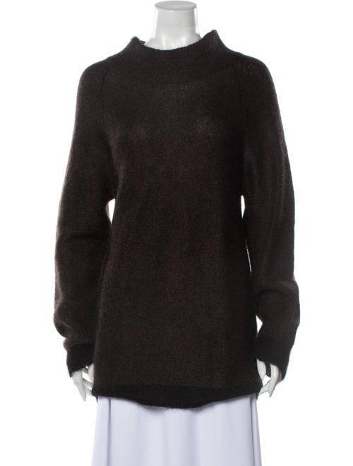Hermès Mohair Mock Neck Sweater Brown