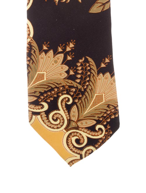 Hermès Vintage Printed Silk Tie black
