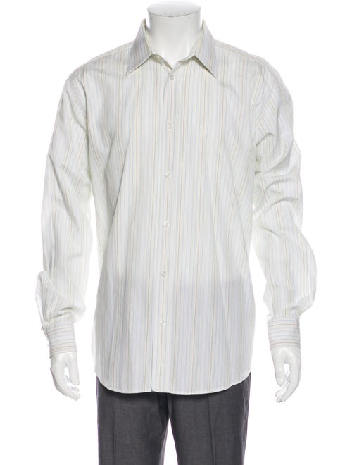 Hermès Striped Long Sleeve Dress Shirt Yellow