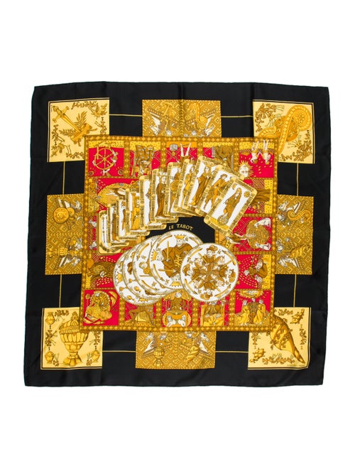 Hermès Le Tarot Silk Scarf Black