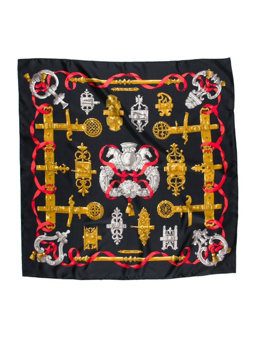 Hermès Ferronnerie Silk Scarf Black