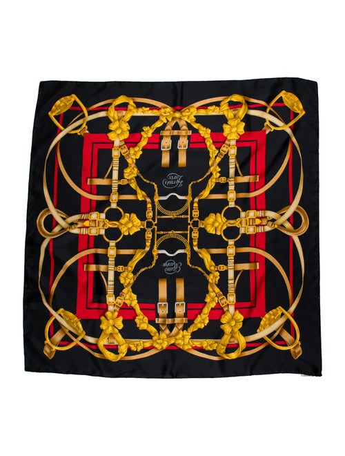 Hermès Grande Manege Silk Scarf Black