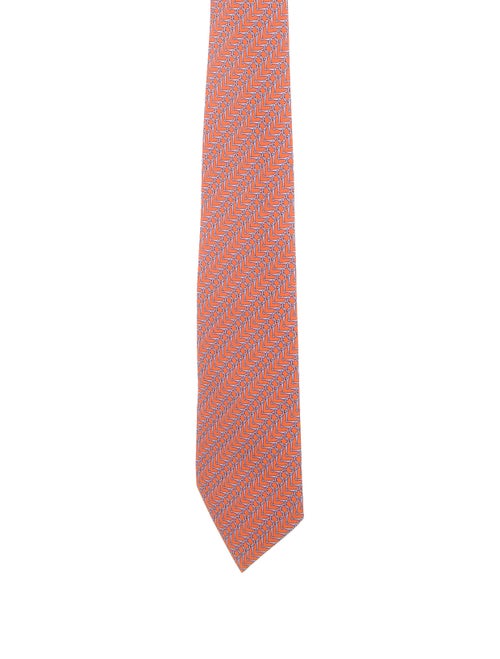 Hermès Silk Print Tie orange