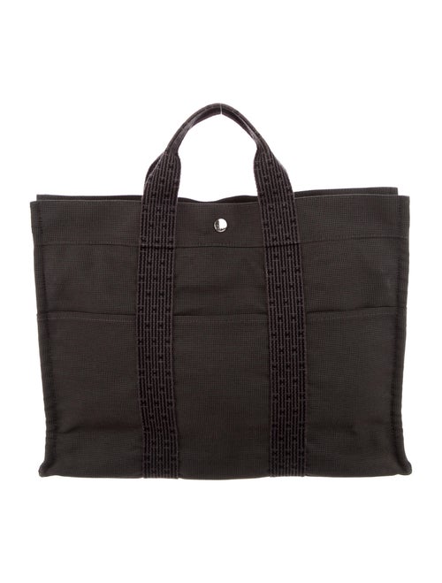Hermès Toile Herline Cabas Tote black