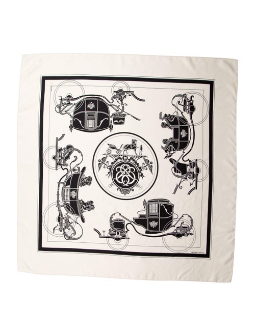 Hermès Ex Libris Silk Scarf black