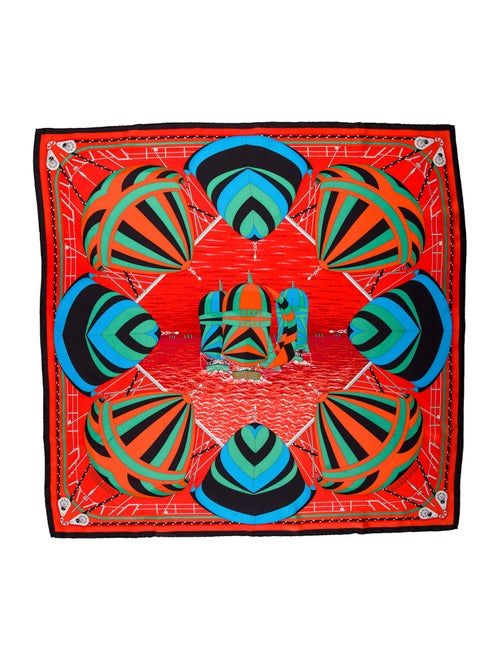 Hermès Spinnakers Silk Scarf Black