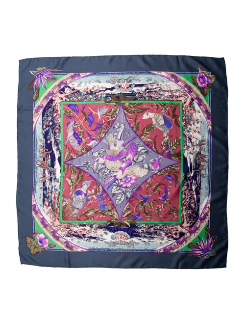 Hermès Tropiques Silk Scarf Blue