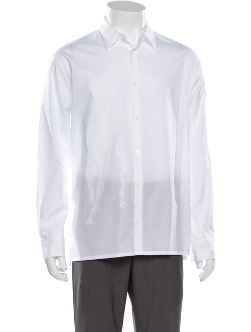 Hermès Long Sleeve Dress Shirt White