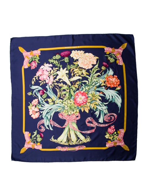 Hermès Regina Silk Scarf Navy