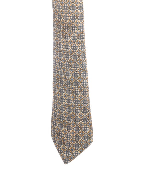Hermès Printed Silk Tie chartreuse