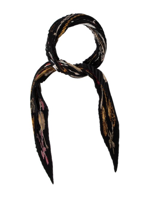 Hermès La Danse Silk Plissé Scarf Black