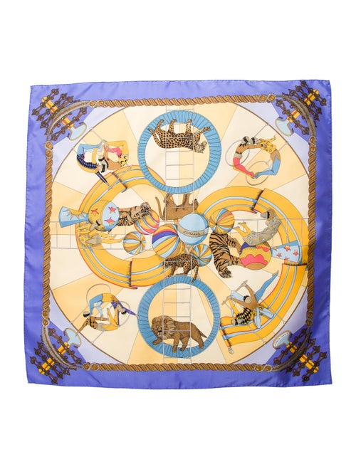 Hermès Circus Silk Scarf Blue