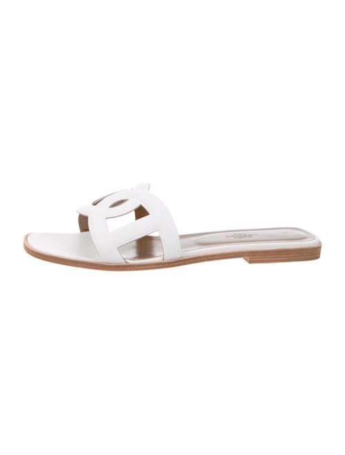 Hermès Leather Slides White