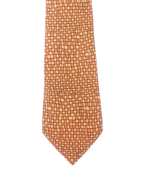 Hermès Printed Silk Tie orange