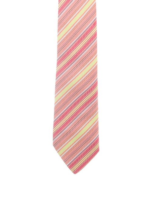 Hermès Striped Silk Tie orange