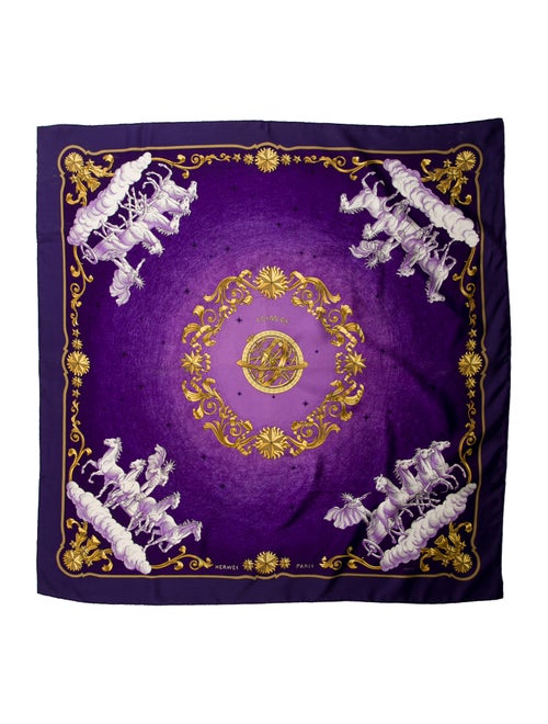 Hermès Cosmos Silk Scarf Navy