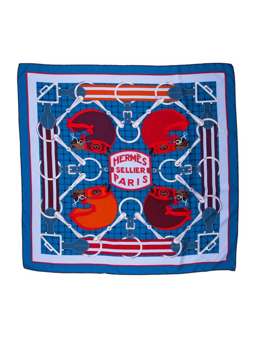 Hermès Tatersale Silk Scarf Blue