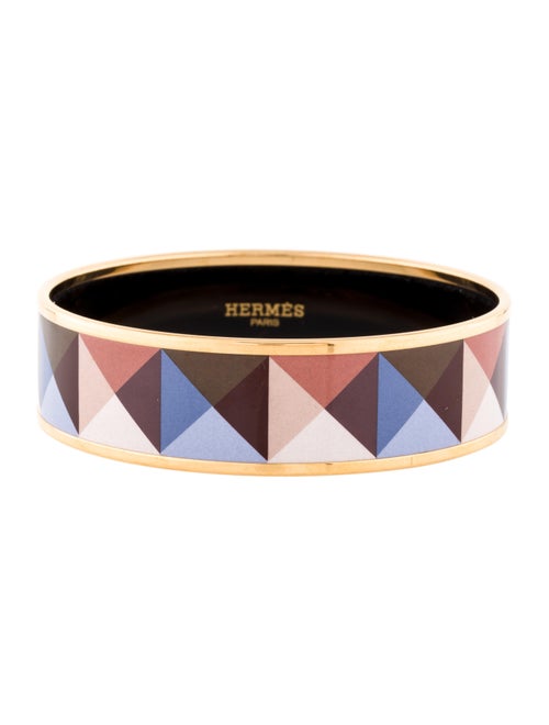 Hermès Clous de Trompe L'Oeil Wide Bangle Yellow