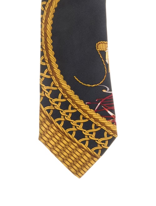 Hermès Abstract Printed Tie black