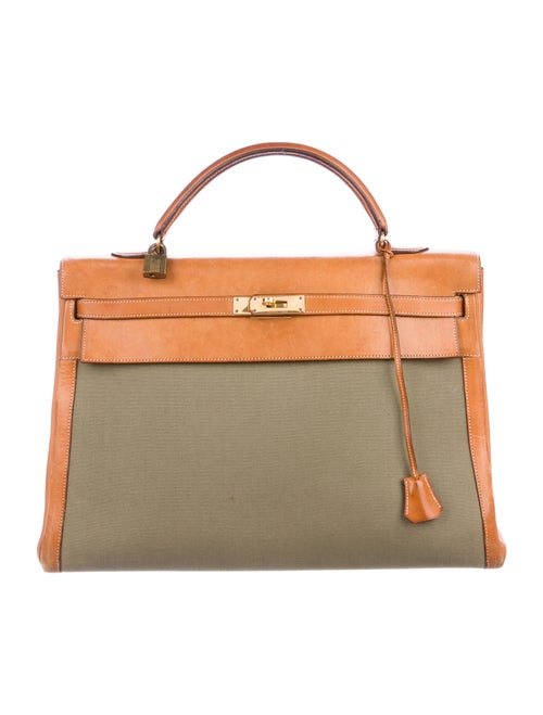 Hermès Vintage Toile Kelly Retourne 40 gold