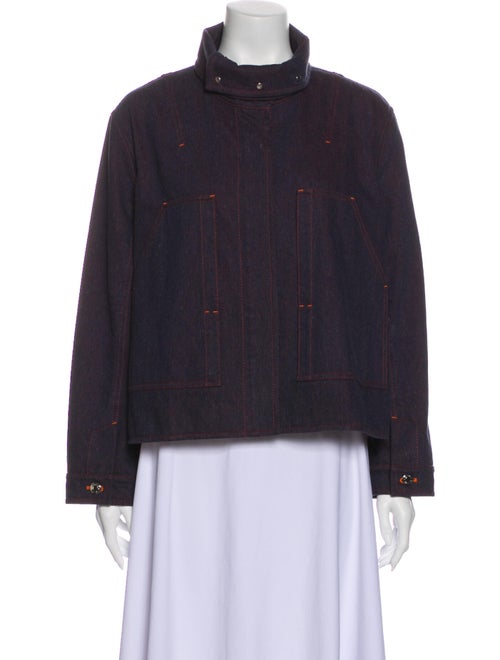 Hermès Plaid Print Denim Jacket Denim