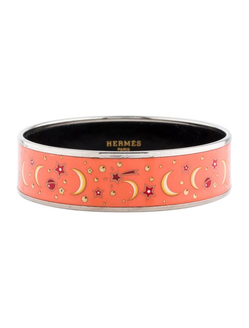 Hermès Enamel Moon & Stars Wide Bangle