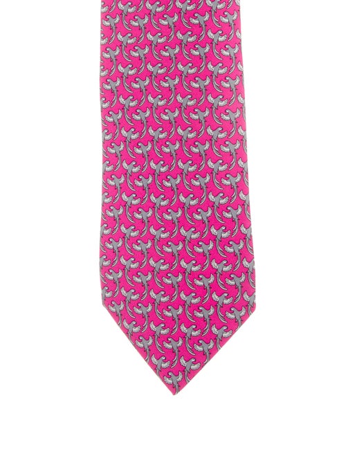 Hermès Silk Bird Tie pink