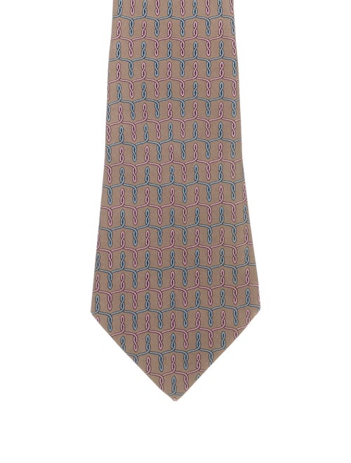 Hermès Printed Silk Tie grey